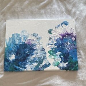 Abstract Blue and Purple Floral Canvas Art